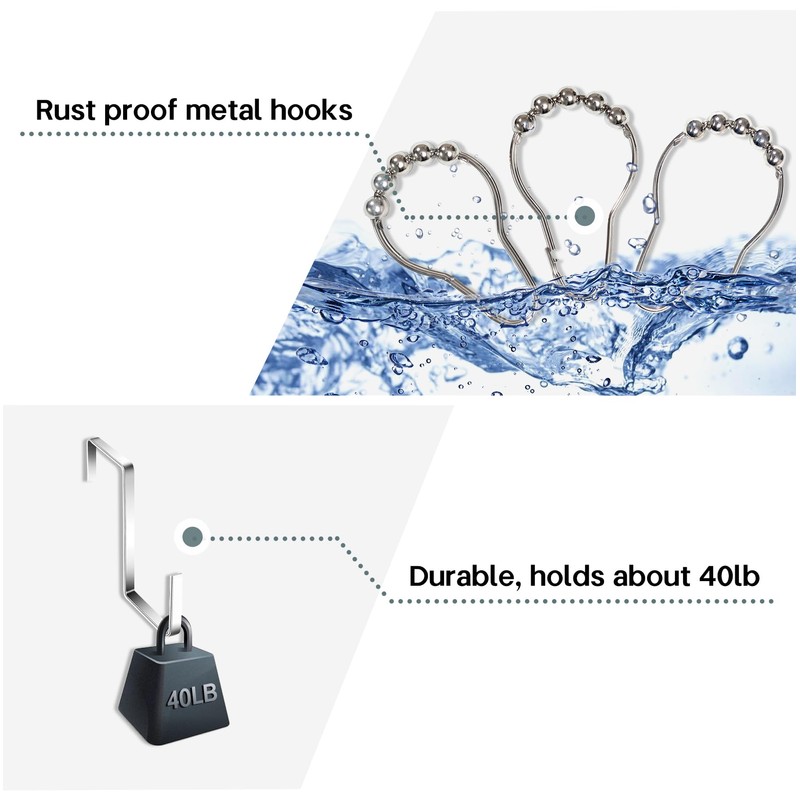 MISSLO Hanging Mesh Pockets Hold 340oz/1000ml Shampoo Shower Organizer with