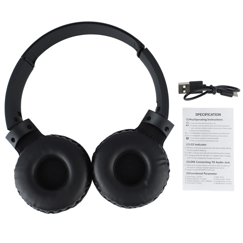 Wireless Bluetooth Headset HiFi Stereo Deep Bass Bluetooth Over Ear