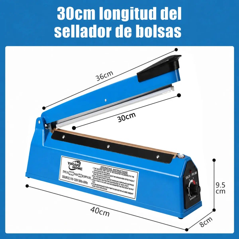 Selladora de Bolsas Yuguo Home FS 300 de 30 cm