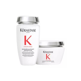 KÉRASTASE Primere Kit Tratamiento Para Cabello Dañado Shampoo Bain Decalcifiant Reparateur (250 Ml) + Mascarilla Masque Filler Reparateur (200 Ml) -Tratamiento Cabello Dañado