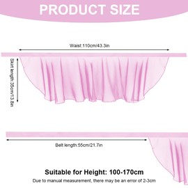 AYBUY Women's Ballet Skirt Wrap Skirt Chiffon Dance Skirt with Adjustable Waist Tie, Gymnastics Ballet Skirt Suitable for Girls and Women, pink, Unit size