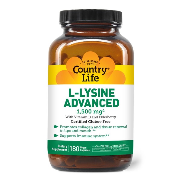 Country Life Country Life L-Lysine 1500mg Capsules with Vitamin D