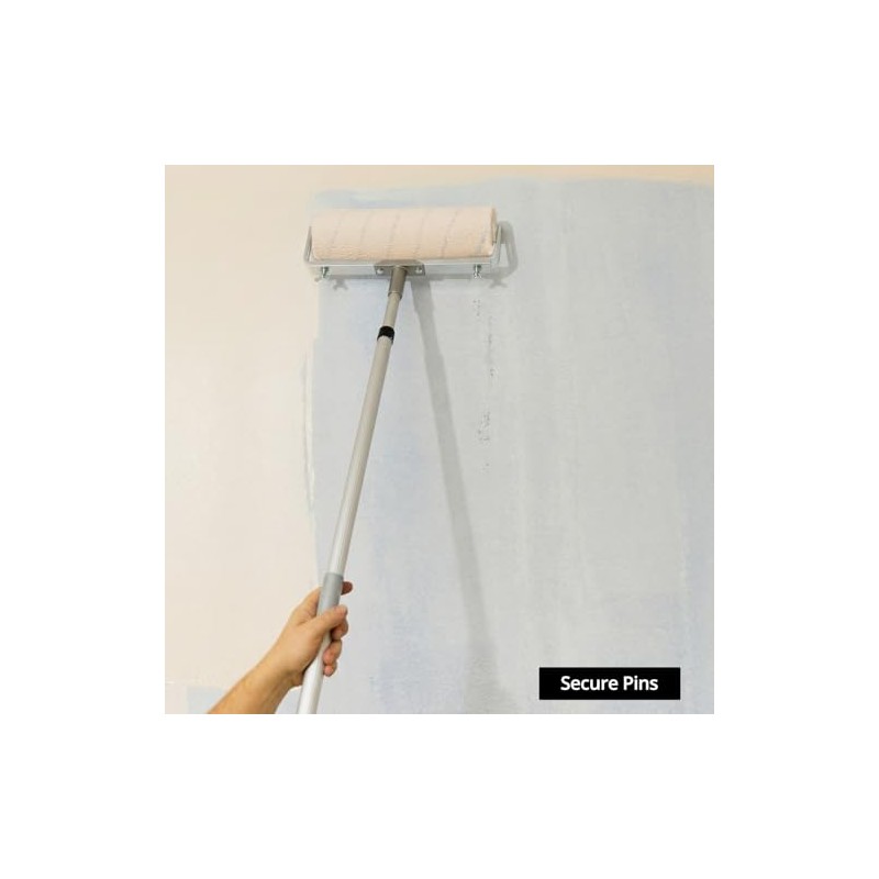 QWORK Aluminum Alloy Adjustable Paint Roller Frame for Large-Scale Projects,