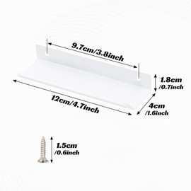 10Pcs Concealed Cupboard Handles, Drawer Pull, White Concealed Handles, Mount Finger Edge Pull, for Home Kitchen Door Drawer Cabinet (120mm Total Length)