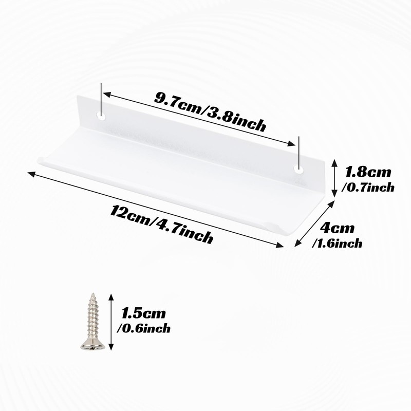 10Pcs Concealed Cupboard Handles, Drawer Pull, White Concealed Handles, Mount