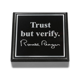 Ronald Reagan Trust But Verify Quote Marble Paperweight - Exclusive to The Reagan Library