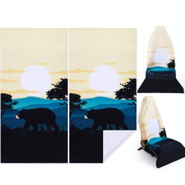 Hahafelt 2 Pack Car Seat Towel Covers Athletic Running Towel Performance Microfiber Post Workout Sweat Washable Cover Non Slip for Car Outdoor Sport Activities 63 x 31.5 Inches (Mountain Range)