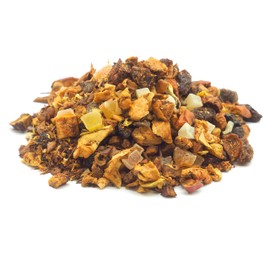 Fruit tea yellow peach fruit Sylter house recipe with peach flavour, fruity, mild, freshly bottled