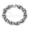 BIYONGDE Mens Gothic Skull Link Chain Bracelet, Stainless Steel Biker