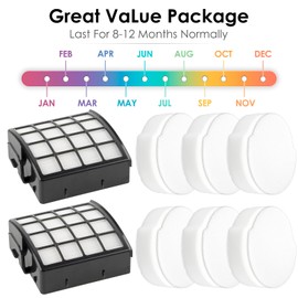 (8 Pack) 2 Hepa Filters + 6 Foam Filters Compatible With Shark NZ850UK AZ912UK Z850UKT NZ860UK NZ860UKT AZ912UKT AZ913UK AZ913UKT, Lift-Away Upright Vacuum, Replacement Filters