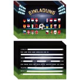 GROVBLE 12 x Football Invitation Cards Children's Birthday Party Cool Football Invitation for Children's Birthday for Boys and Girls, Football Invitation for Children's Birthday Party