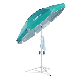 AMMSUN Shade Umbrella, Premium Portable Umbrella with Stand, 6.5ft Lightweight Sports Umbrella for Sporting Games, Adjustable Instant Sun Protection and Easy to Carry, Turquoise