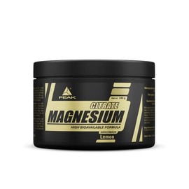 PEAK Magnesium Citrat - 240g I Pulver I 60 Portionen I hohe Bioverfügbarkeit I für eine normale Muskelfunktion I 250mg elementares Magnesium pro Portion (Lemon)