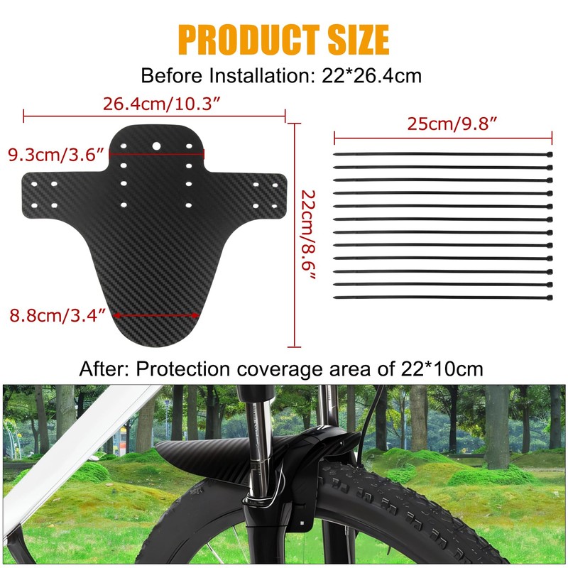 2PCS MTB Mountain Bike Mud Guard Wings, Front & Rear