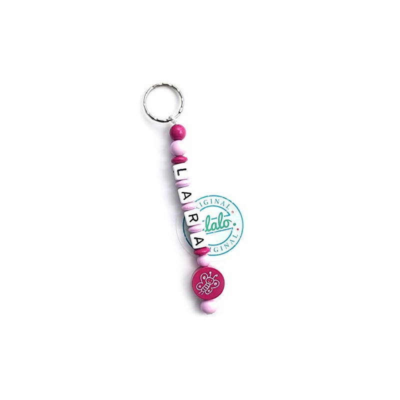 LALALO Butterfly Keyring with Name Engraving - Gift Pendant and