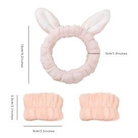scicent Skincare Headband 3 Pcs Spa Headbands for Women Head Band with Wristbands Washing Face Hairband Soft Terry Cloth Fabric Hair Band Cute Hair Accessories for Makeup Removal Shower - 23711