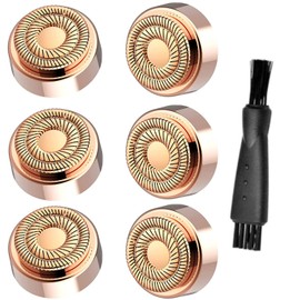Nandaga Facial Hair Remover Replacement Heads for Women's Painless Flawless Hair Remover (Only Fit Gen 2) for Good Finishing and Well Touch, 18K Rose Gold-Plated Blade Head With Cleaning Brush -Rose