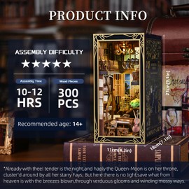 MiniCity Book Nook Kit, DIY Miniature Dollhouse Booknook Kit, 3D Wooden Puzzle Bookend Bookshelf Insert Decor with LED Light and Dust Cover for Teens and Adults (Painist with Nightingale)