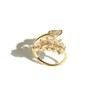 Sonateomber Feather Leaf Front Open Twist Gold Ring for Women