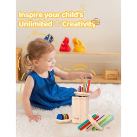 3-in-1 Montessori Toddler Toys - Educational Shape Sorter Games for Ages 1 2 3 Year Old, Preschool Learning Activities Toy, Wooden Fidget Toys, Best for 12 15 18 Month Boy Girl Baby