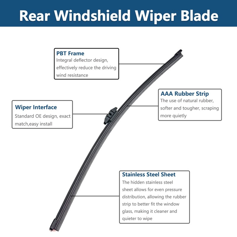 Rear Windshield Wipers Blade Arm Set for Ford EDGE 2015-2020