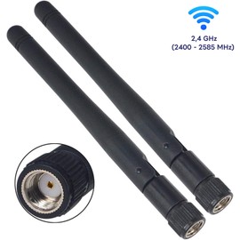 BOOBRIE Antenna WiFi RP-SMA Male 2.4GHz 2dB Omnidirectional Signal WiFi Antenna in Band B/G/N for Router Wireless Network/Booster WiFi/Security Camera WiFi/PCI/IP Camera/Antenna Camera WiFi