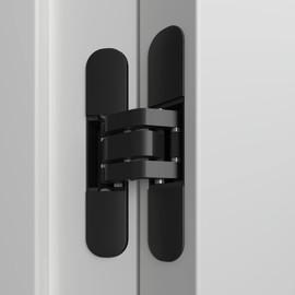 Black Invisible Door Hinge 180 Degree Swing, Heavy Duty (135lb) Hidden Door Hinge, Three-Way Adjustable, Interior Door Concealed Hinge - Villar Home Designs