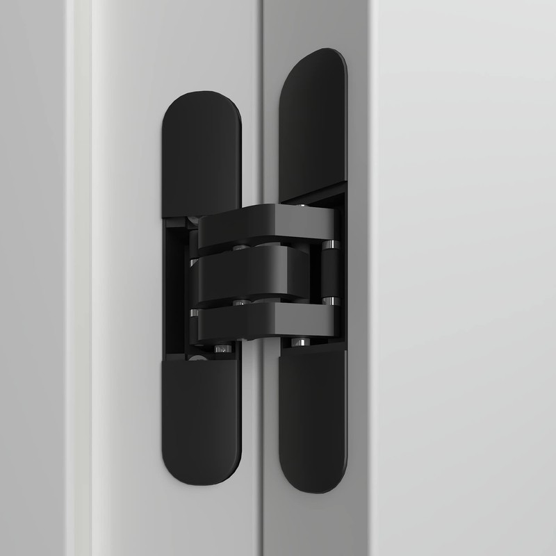 Black Invisible Door Hinge 180 Degree Swing, Heavy Duty (135lb)