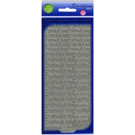 Elizabeth Craft Designs Thinking Of You Peel Off Stickers 4"X9" Sheet-Silver