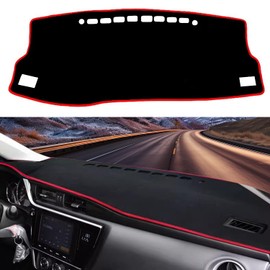 Blazeray Car Dashboard Cover Mat for Toyota Corolla 2014-2018 Left Hand Driving Non-Slip Dashboard Mat Pad Interior Accessories Custom Fit Dash Mat Sunshade Windshield Glare(Red Edge)