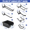 Hogurity 196 PCS Pegboard Hooks, Extra Thick 1/4" Heavy Duty