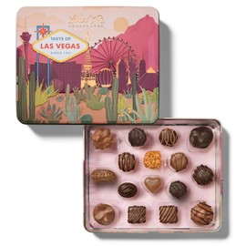 Ethel M Chocolates Taste Of Las Vegas Premium Collection 16-piece, Medley of Chewy Caramels, Nut Clusters, Satin Cr?mes, Almond Butter Crisps, Milk & Dark Variety