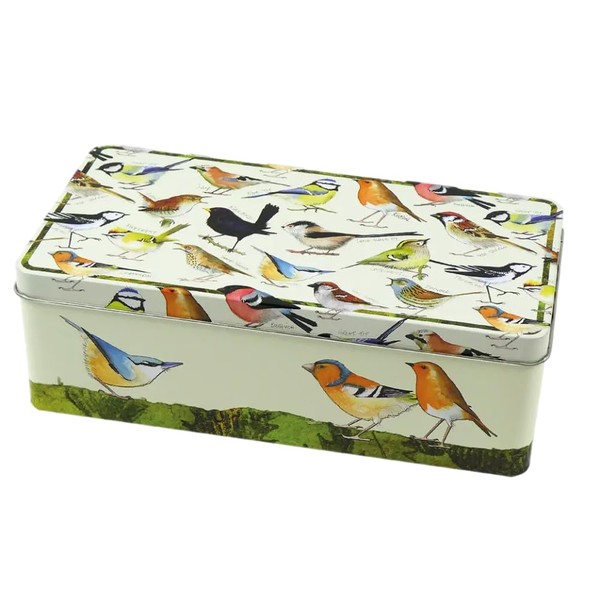 Emma Ball British Birds Crackers Biscuits Crafts Storage Tin 23.4 x 12.4cm by Eric Heyman