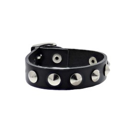 Zac's Alter Ego 1-Row Conical Studded Leather Bracelet with Buckle