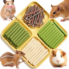 NSWXZDS Rabbit Chew Toys 660g/23.3oz Guinea Pig Molar Treats Bunny Snack Apple Stick Sweet Bamboo Timothy Hay Stick Alfalfa for Cleaning Teeth Hamster Rat Chinchilla Squirrels Food (About 160pcs)