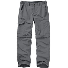 Toomett Mens Hiking Pants boy Scout Convertible Cargo Zip Off Lightweight Quick Dry Breathable Fishing Safari Shorts,6226,40 Grey