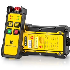 NEWTRY Wireless Crane Remote, 12V 2 Button Industrial Crane Controller Hoist Truck Remote 984FT Electric Lift Switch with Indicator System