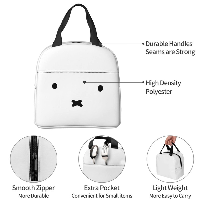 HTSW Cute Miffy Lunch Box, Stylish, Insulated, Lunch Bag, Lunch