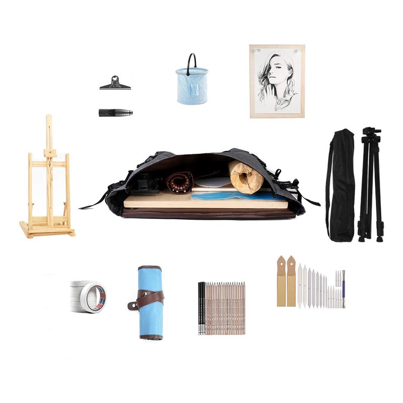 YMTECH Art Bag Canvas Artist Portfolio Case Carry Backpack Sketch