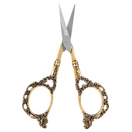 Vintage Embroidery Scissors, Antique Sewing Scissors Flower Pattern Needlework Embroidery Stainless Steel Tailor Scissors Gold