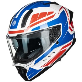 ILM Motorcycle Full Face Helmets DOT ECE for Men Women with Dual Visor Pinlock Insert Street Racing Helmet Cascos para Motos Model MF568 (Red Blue,M)