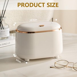 xiaoxianxian Table Bin, Small Table Waste Bin, 2 L Portable Mini Waste Bin for Bedroom, Dining Room, Bathroom, Offices (White)