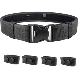 ZGJINLONG duty belt 2" Police Tactical Utility Belt Security Law Enforcement Belts with 4 Belt Keepers（Medium）