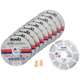 kwb 712031 Thin Diamond Cutting Disc for Angle Grinder 115 mm Flex Disc, 712031