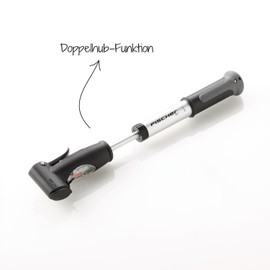 Fischer Mni Aluminium with Double Action Dual Head Mini Pump – Silver, 85573