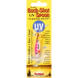 Northland Tackle BRUVS3-26 UV Buck Shot Spoon, 1/8-Ounce, Pink Tiger