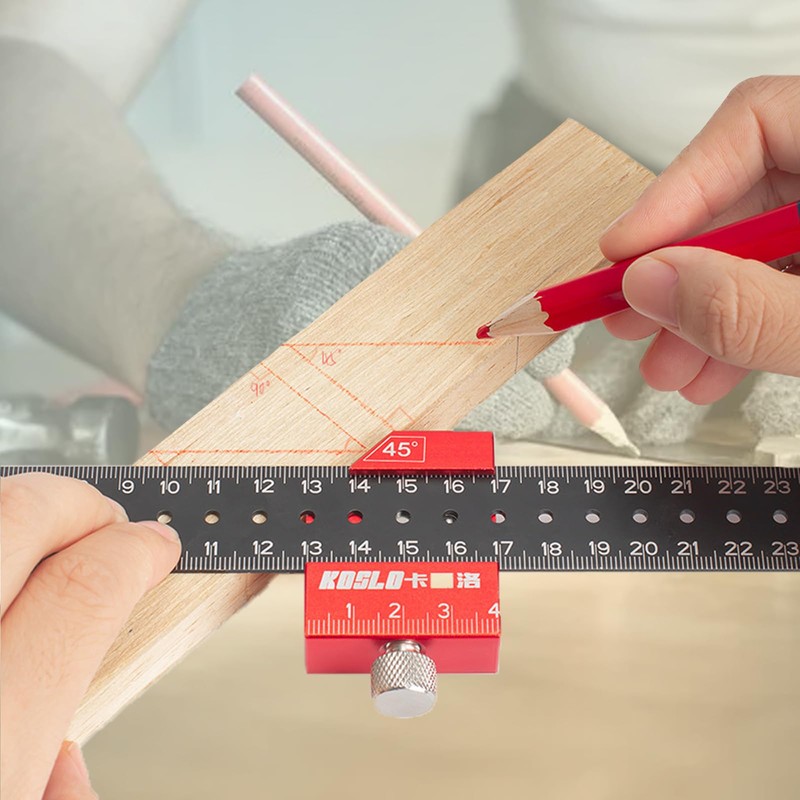 Eabdice 300 mm Combination Angle Carpenter's Square, Positioning Block Parallel