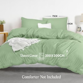 Utopia Bedding Utopia Bedding Duvet Cover Double - Soft Microfibre Polyester Duvet Cover with Pillow cases - Bedding Quilt Cover Set (Sage)
