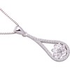 ALOV Jewelry Sterling Silver Cubic Zirconia Pendant Necklace (White)