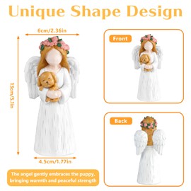 OT-NVWOZR Dog Memorial Gifts, Sculpted Hand-Painted Dog Angel Figurine of Friendship, Dog Remembrance Gifts for Grieving Pet Dog Owners, Pet Loss Gifts Remembrance Gift for Dog Lovers